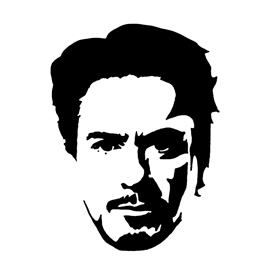 Robert Downey Jr - Tony Stark Stencil | Free Stencil Gallery