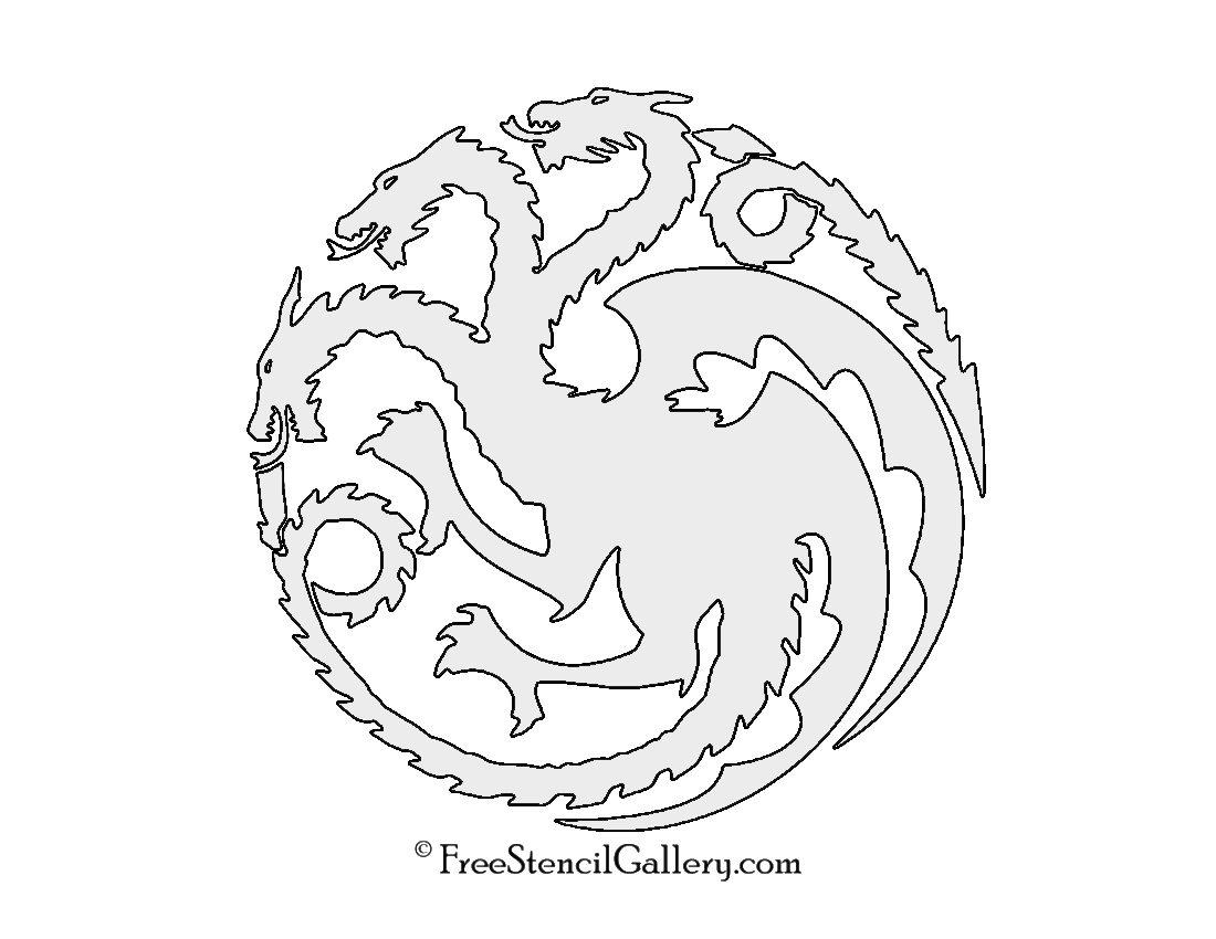 Game of Thrones House Targaryen Sigil Stencil