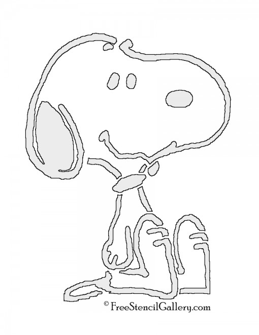 Peanuts Snoopy Stencil 510x660