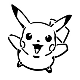Pokemon - Pikachu Stencil 01 | Free Stencil Gallery