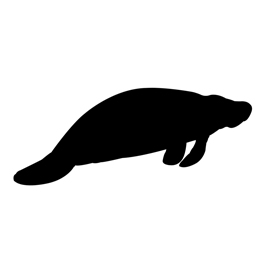 Manatee Silhouette Stencil | Free Stencil Gallery
