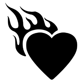 Heart with Flames Stencil | Free Stencil Gallery