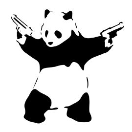 Banksy-Panda with Guns Stencil | Free Stencil Gallery